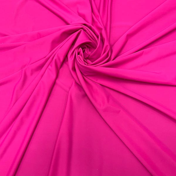 Solid Matte Fuchsia Four Way Stretch Nylon Spandex Fabric By The Yard, 60'' Wide, Activewear, Stretch Knit