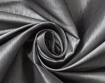 Gray 60" Wide Solid 2-Tone Polyester Taffeta Fabric, Apparel, Costume, Dress, Cosplay, Wedding Fabric By The Yard.