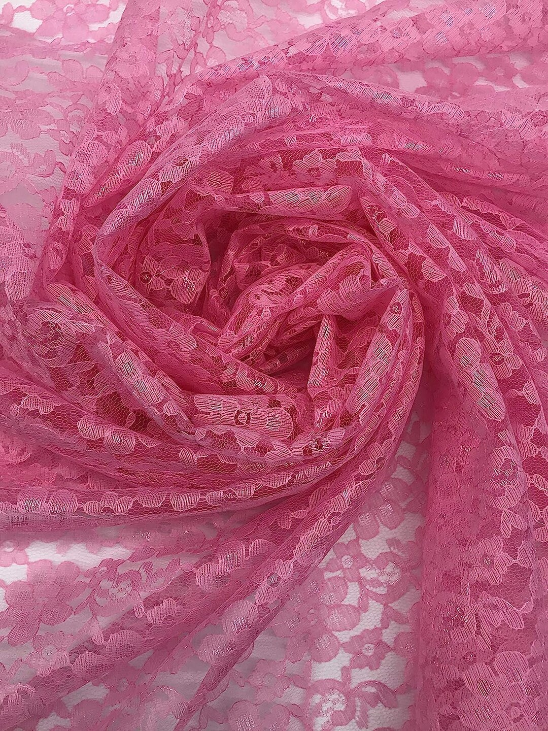 Hot Pink 58/60 Wide Raschel Lace Vintage Lace Fabric Etsy