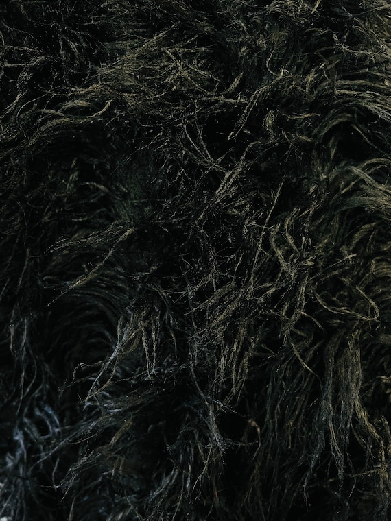 Black Solid Shaggy Long Pile Fabric / Sold By The Yard/EcoShag® Shop Black  Solid Shaggy Long Pile Fabric by the Yard : Online Fabric Store by the yard