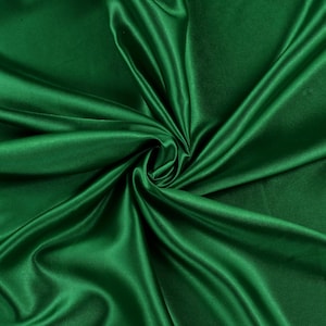 Emerald Green 60" Wide Heavy Weight Non-Stretch Satin Fabric | Decoration & Sewing | Silky Shiny Satin | DIY Crafts, Fabric By The Yard