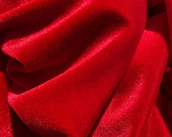 Red Stretch Velvet Fabric By The Yard, 60" Wide, Costume, Dance Wear, Decoration