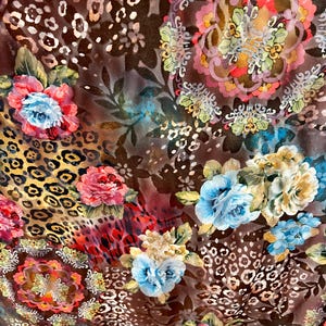 Tissu velours stretch floral burnout par mètre, 60&quot; de large, costume, tenues de danse, décoration