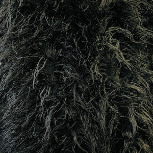 Solid Black Mongolian Gorilla Heavy Shaggy Faux Fur Fabric By The Yard 60" Wide, Shaggy, Long Pile