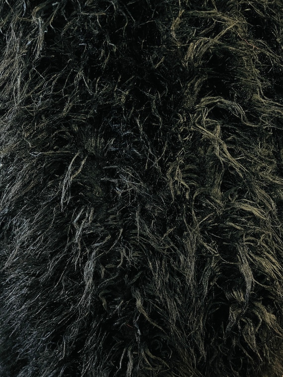 Shaggy Faux Fur Fabric by the Yard Black