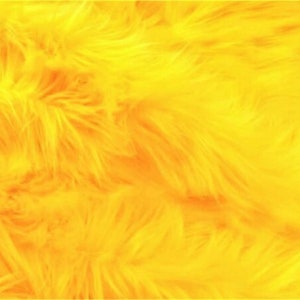 Yellow Luxury Shag Faux Fur Fabric By The Yard 60 Wide, Shaggy, Long Pile, DIY Craft Supply, Hobby, Costume, Decoration image 1