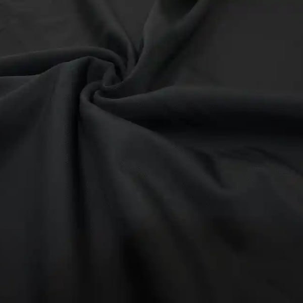 Solid Matte Black Four Way Stretch Nylon Spandex Fabric By The Yard, 60'' Wide, Activewear, Stretch Knit