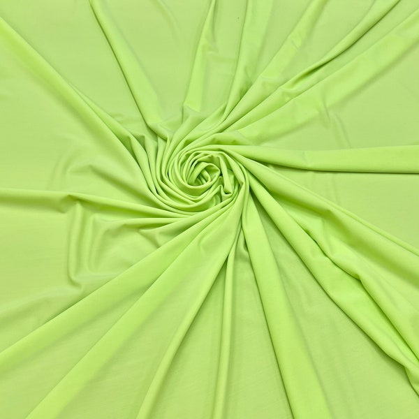 Solid Matte Light Green Four Way Stretch Nylon Spandex Fabric By The Yard, 60'' Wide, Activewear, Stretch Knit