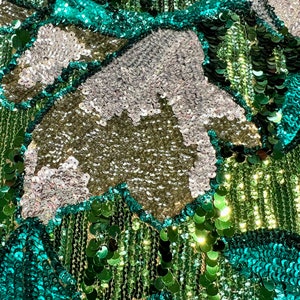 Multicolor Sequins on Stretch Mesh Fabric By The Yard, 54&quot; Width