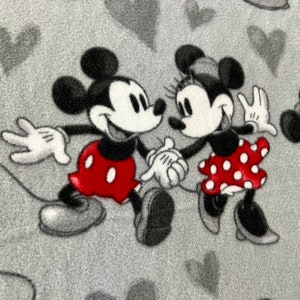 Mickey Mouse & Minnie Mouse Fleece Fabric By The Yard, 60” Wide, Blanket