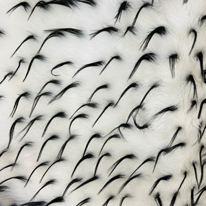 White & Black Spiky Luxury Shag Faux Fur Fabric By The Yard 60&quot; Wide, Shaggy, Long Pile, DIY Craft Supply, Hobby, Costume, Decoration