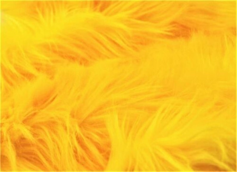 Yellow Luxury Shag Faux Fur Fabric By The Yard 60 Wide, Shaggy, Long Pile, DIY Craft Supply, Hobby, Costume, Decoration image 2