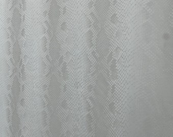 White Snake Skin Pattern on Stretch Polyurethane Coated Polyester Spandex Fabric By The Yard, 60'' Wide, Decoration, Backdrop
