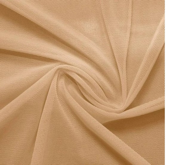 Power Stretch Mesh Fabric Brown, Fabric by the Yard