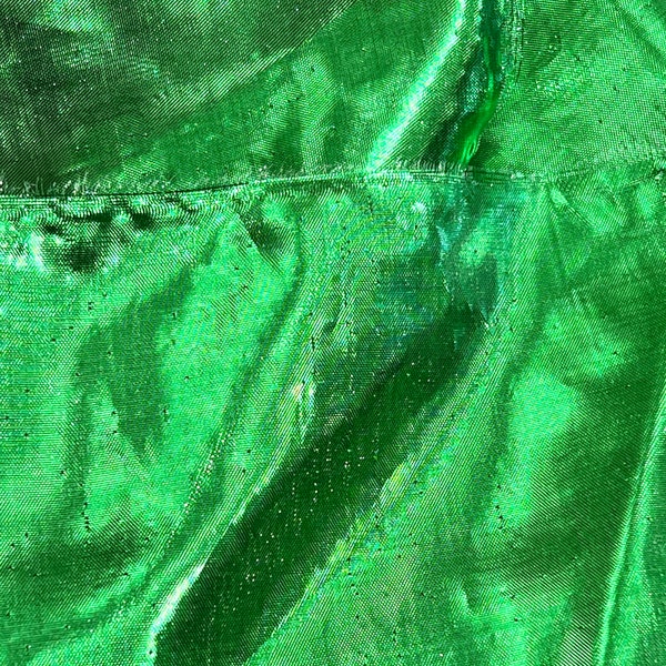 Green Light Weight Metallic Tissue Lame Fabric by The Yard, 60" Wide, Decoration, Costume, Backdrop