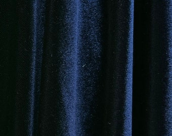 Navy Blue Stretch Velvet Fabric By The Yard, 60" Wide, Costume, Dance Wear, Decoration
