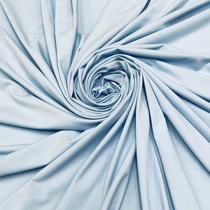 Solid Matte Baby Blue Four Way Stretch Nylon Spandex Fabric By The Yard, 60&#39;&#39; Wide, Activewear, Stretch Knit