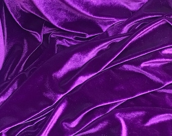 Purple Stretch Velvet Fabric By The Yard, 60" Wide, Costume, Dance Wear, Decoration