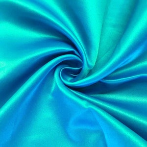 Turquoise   58"/60" Wide (Peau de Soie) Silk Skin Duchess Bridesmaid, Dress, Dull Satin Fabric