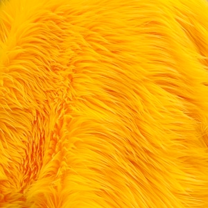 Neon Yellow Luxury Shag Faux Fur Fabric By The Yard 60&quot; Wide, Shaggy, Long Pile, DIY Craft Supply, Hobby, Costume, Decoration