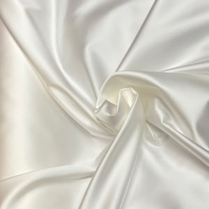 Luxury Silky Stretch Satin Fabric By The Yard, 55” Wide, Medium Weight, Premium Satin Spandex Blend, Evening Gown, Bridal, Premium Quality