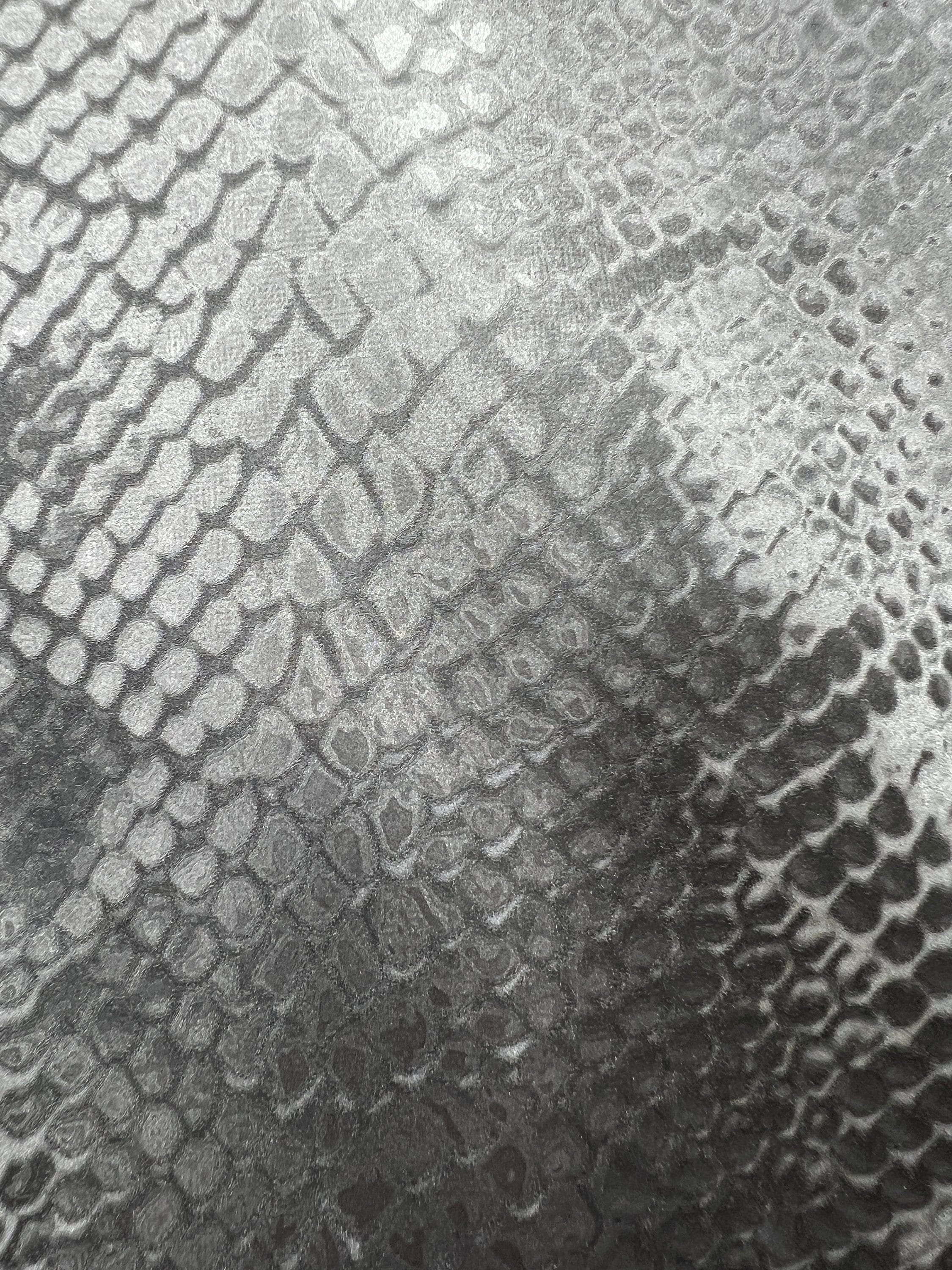 Sliver Snake Skin Pattern Silver Snake Skin Pattern on Stretch Polyurethane Coated Polyester ...