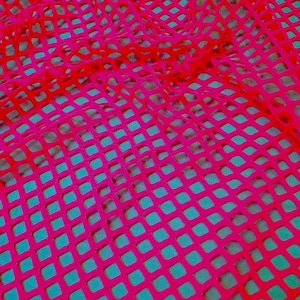 Neon Fuchsia Two Way Stretch Big Hole Fishnet Diamond Mesh Fabric By The Yard, 60&quot; Wide