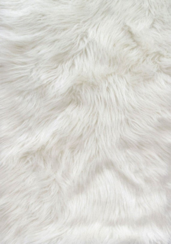 Cali Fabrics  White Shag Faux Fur