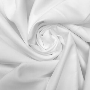 White Polyester Poplin Fabric by The Yard, 60&quot; Wide, Tablecloths, Backdrop, Overlays, Decorations, Drapes, Napkins, Uniforms