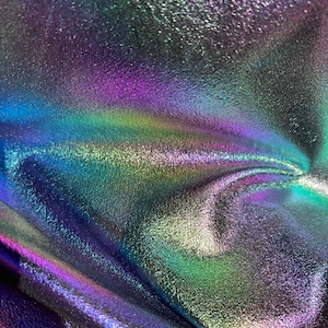 Leichte Metallic Strick One Way Stretch Regenbogen Folie Stoff Schüttgut, 60 ”breit, Hintergrund, Dekoration