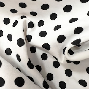 White and Black Polka Dot Print Four Way Stretch Nylon Spandex Fabric By The Yard, 60&#39;&#39; Wide