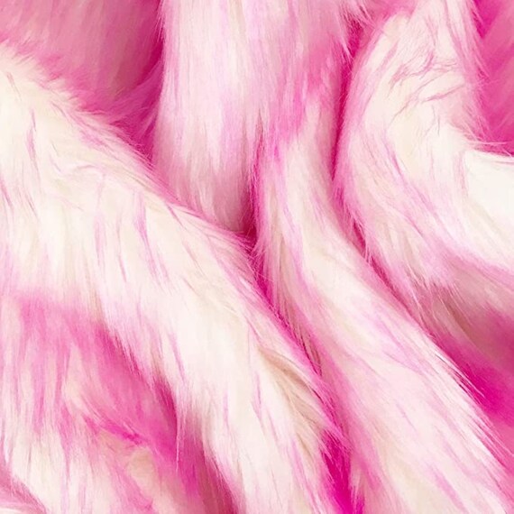 Solid Shaggy Faux/Fake Fur Fabric-Hot Pink-Long Pile 60 Sold By The Yard