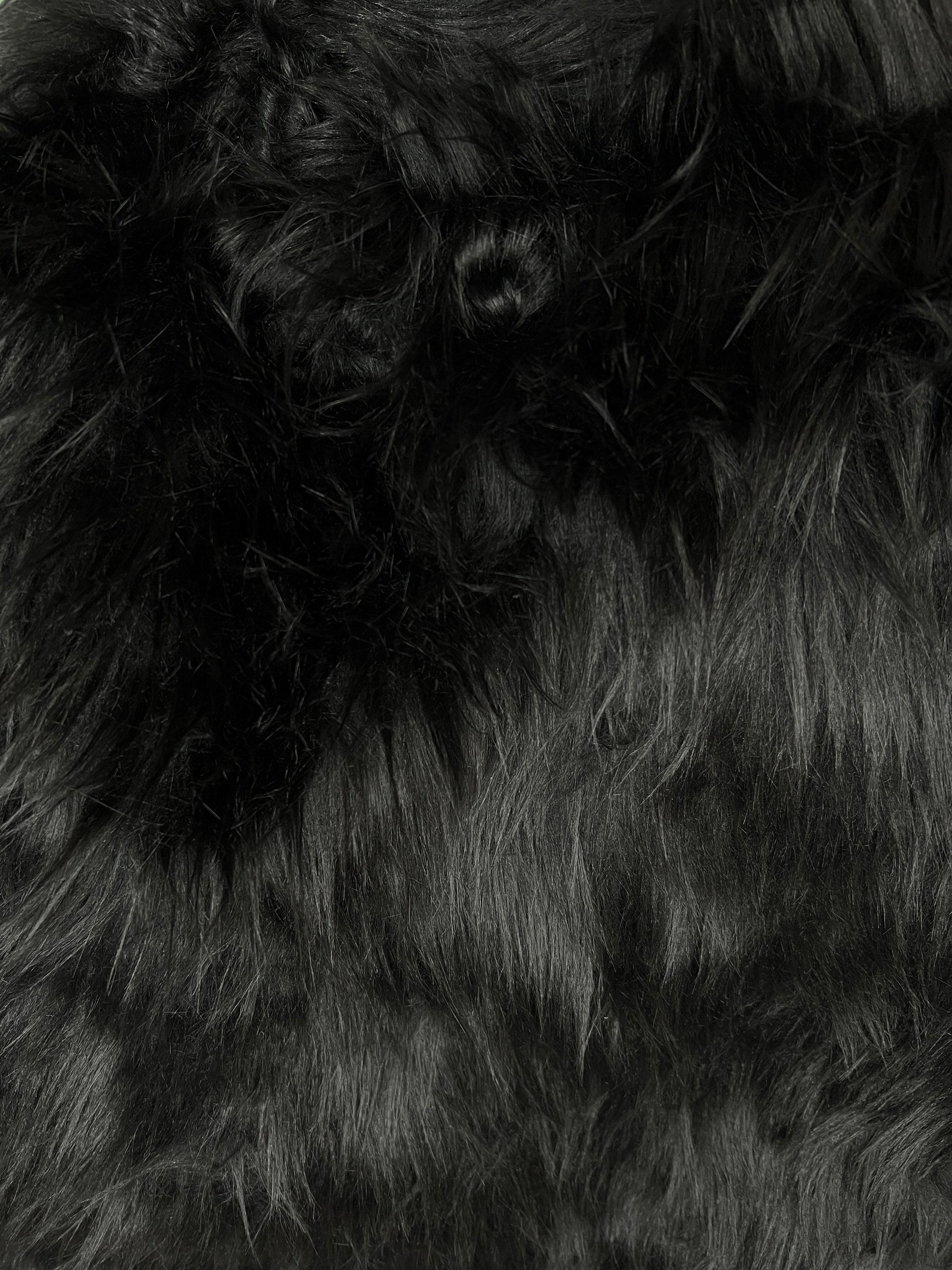 Black Shag Faux Fur Fabric by the Yard 60 Wide Shaggy - Etsy