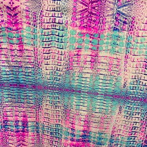 Multicolor Tie Dye Snake Reptile Print on Four Way Stretch Nylon Spandex Fabric By The Yard, 60&#39;&#39; Wide