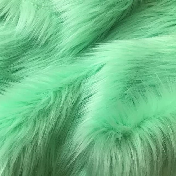 Mint Green Luxury Shag Faux Fur Fabric By The Yard 60" Wide, Shaggy, Long Pile, DIY Craft Supply, Hobby, Costume, Decoration