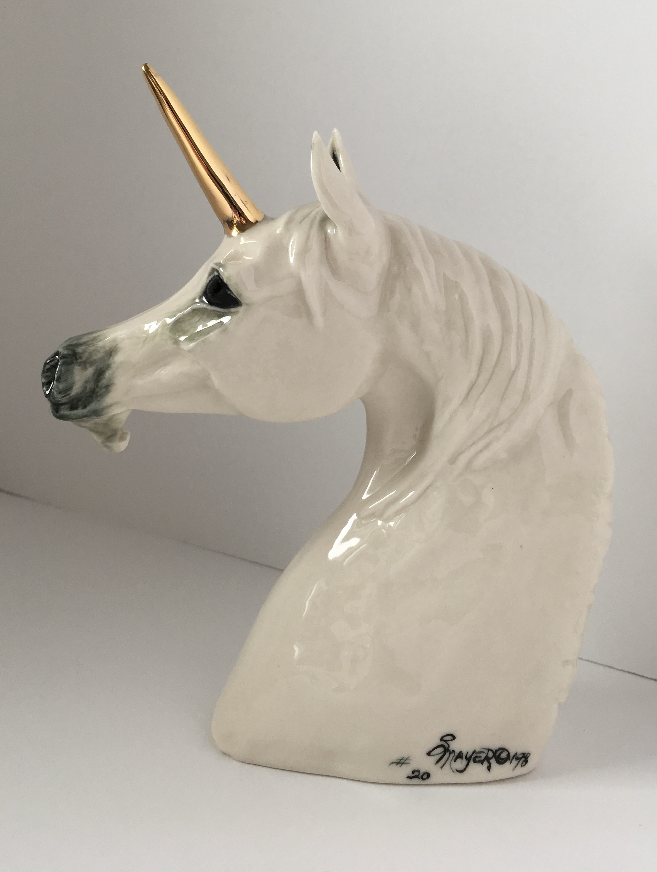 Silver Glitter Unicorn Head Bust Wall Art Sculpture 