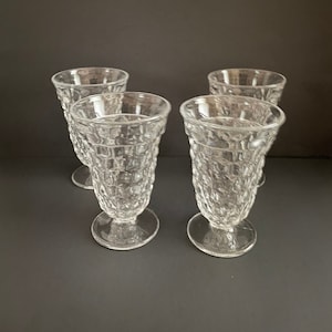 Juego de 4 vasos de té helado transparentes americanos Fostoria vintage