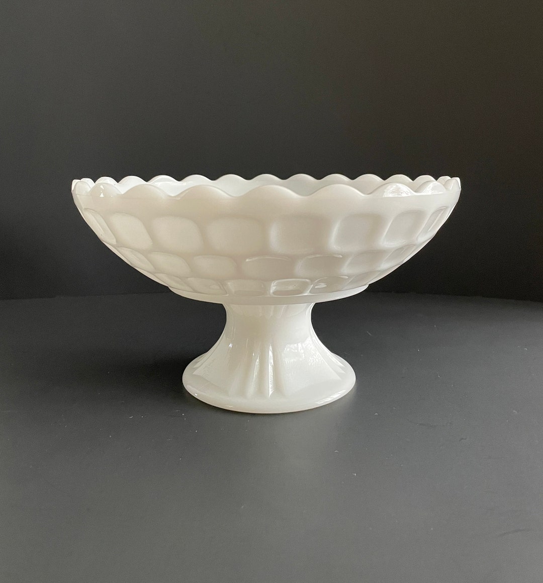 Vintage Federal Glass Colonial Yorktown Milk Glass Footed Bowl - Etsy