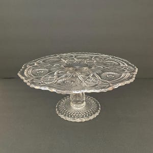 Vintage Imperial Glass Fashion Clear Round Cake Stand