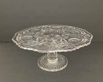 Vintage Imperial Glass Fashion Clear Round Cake Stand