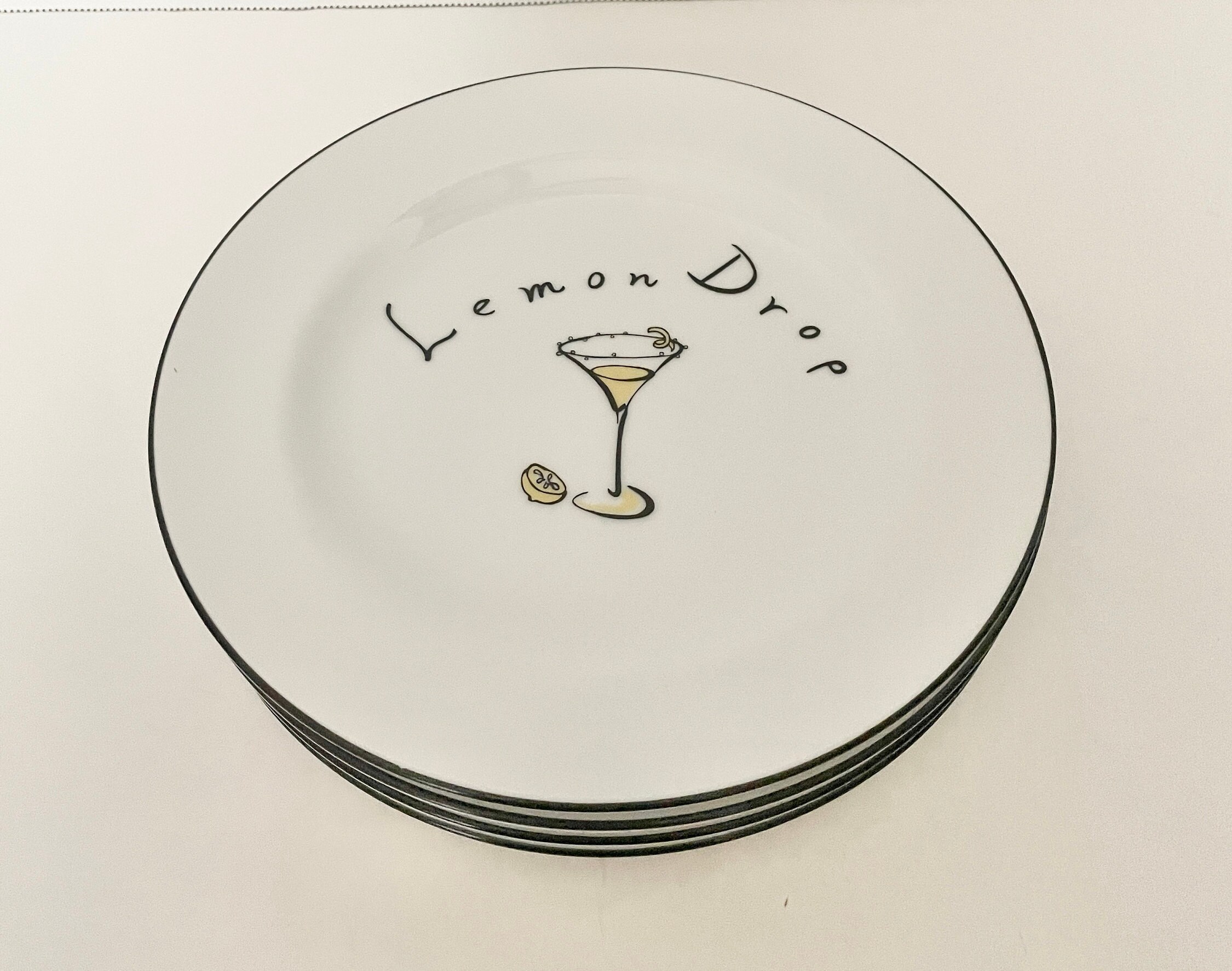 ポッタリーバーン マティーニ カクテルプレート4枚セット オリジナルボックス入り - Etsy 日本, image size:2250x1773