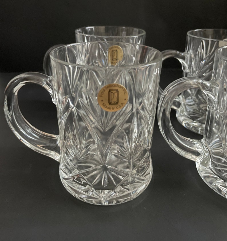 Vintage Paul Sebastian Criss Cross Fan Tempered Glass Mugs Set Etsy