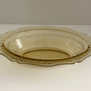 Vintage Federal Glass Patrician Amber Oval Vegetable Bowl