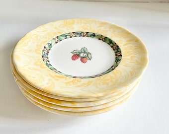 Vintage Johnson Brothers England Arcadia Fruit progettato da Colette Louise Bishop Set di 6 piatti per pane e burro