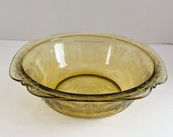 Duża miska na owoce z bursztynu w stylu vintage Indiana Glass Recollection