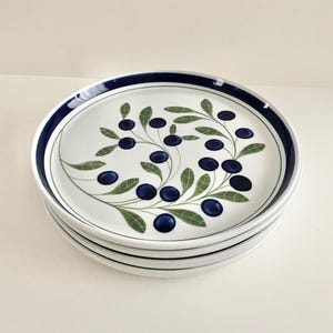 Vintage Dansk Berries Hand Painted Dinner Plates Set of 4