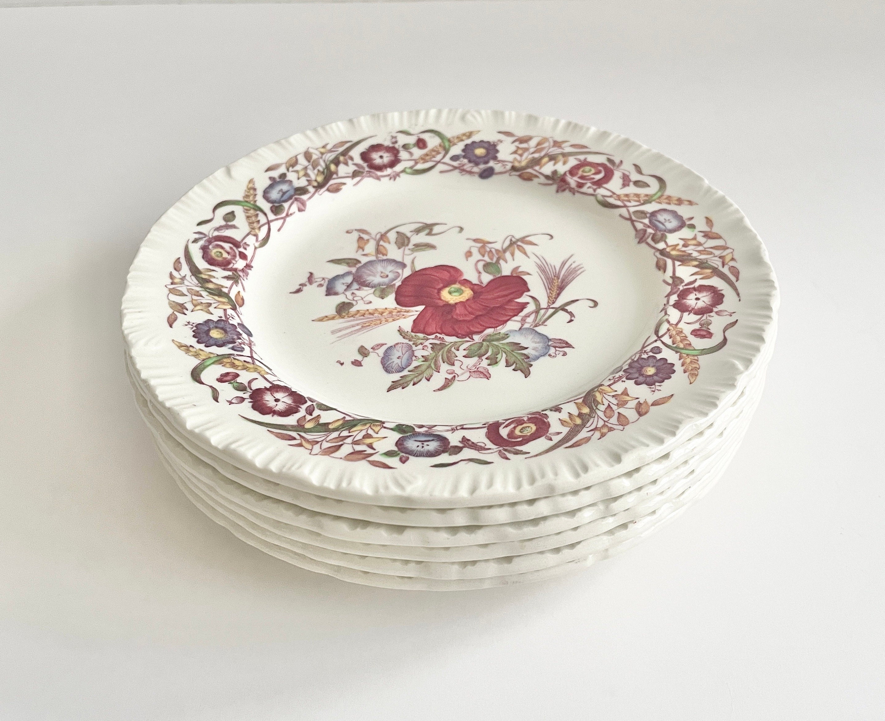 Vintage Wedgwood England Cornflower Bread and Butter Plates Set of