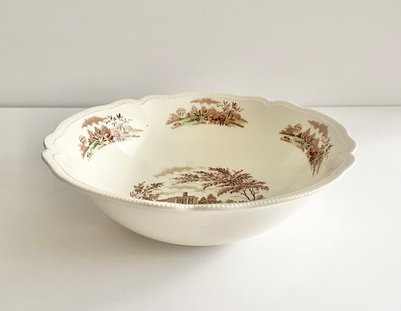 ヴィンテージ ジョンソンブラザーズ イングリッシュガーデン ブラウン  