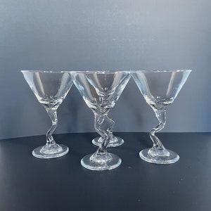 Vintage Z-Stem Martini Gläser 4er Set