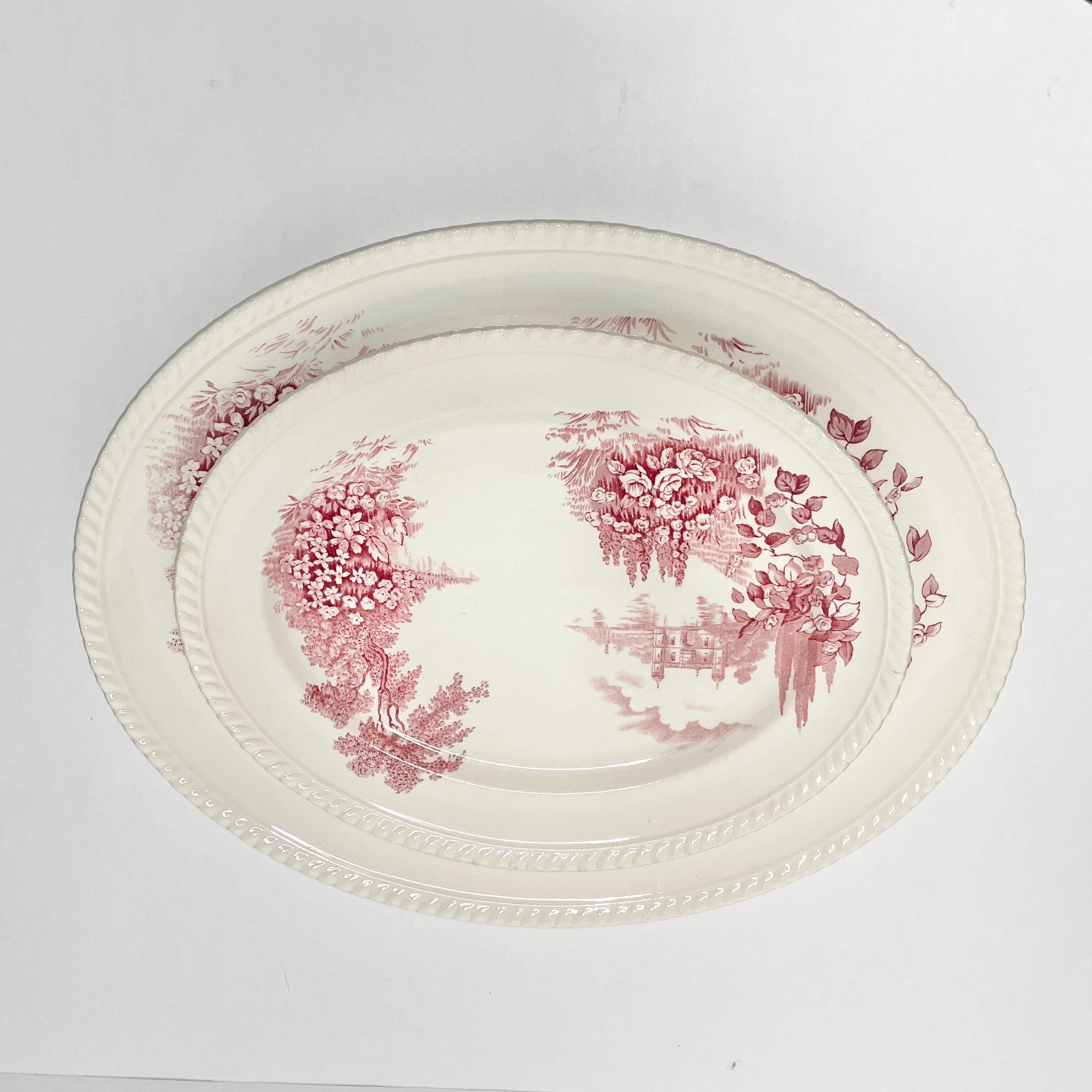 Choice of Vintage Johnson Brothers Castle on the Lake Pink Red
